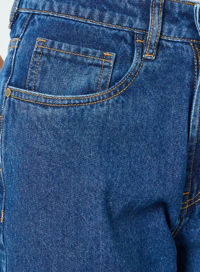 Styli Women Dark Blue High Rise Relaxed Fit Jeans